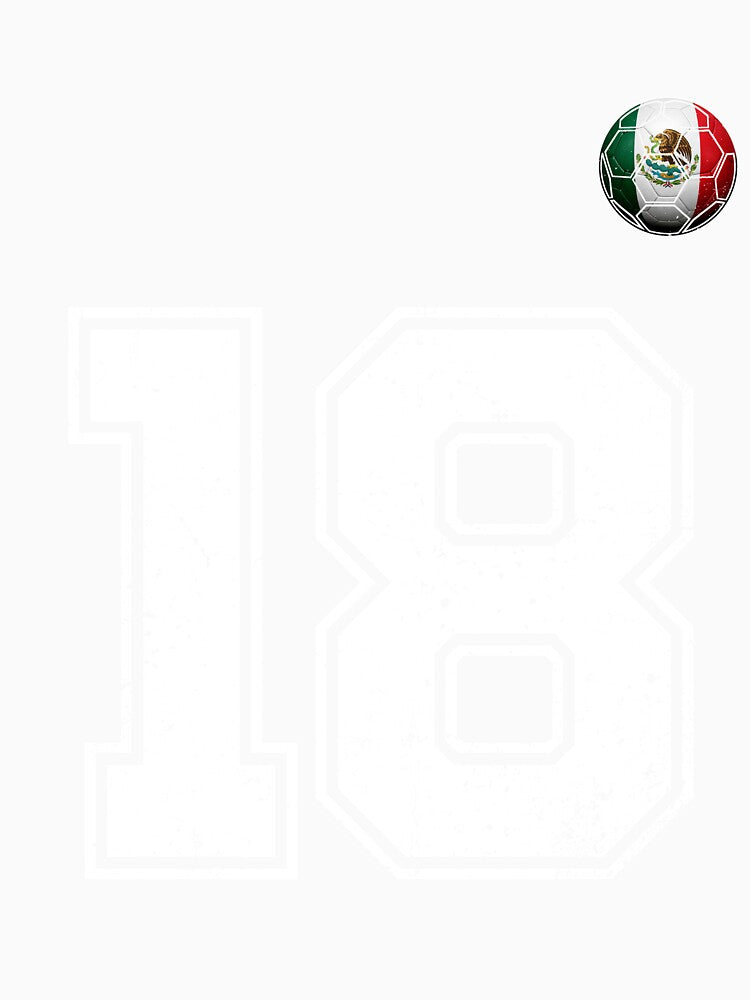 Number 18 Mexico Flag Football Fan by BernoNickel