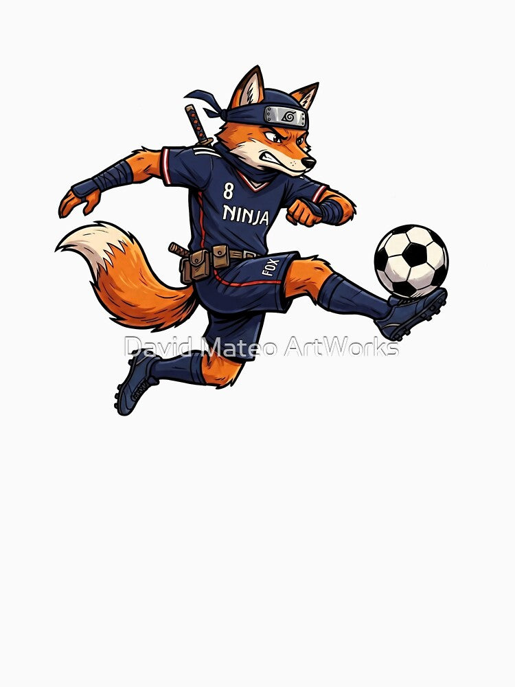 Ninja Fox Soccer Player — Anime Football Cartoon World Cup 2026 by David Mateo ArtWorks