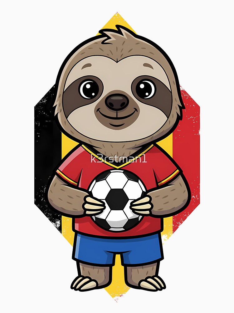 Belgium Sloth Soccer Football Fan by k3rstman1