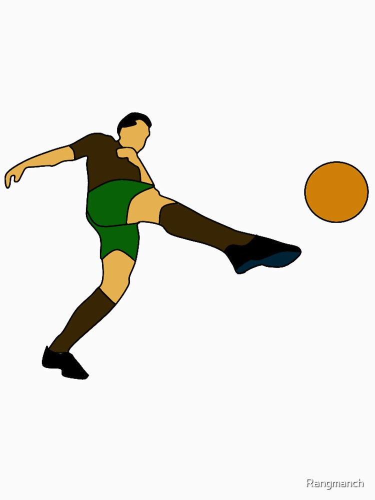 Dynamic Soccer Kick - Minimal Football Player Action Art by Rangmanch