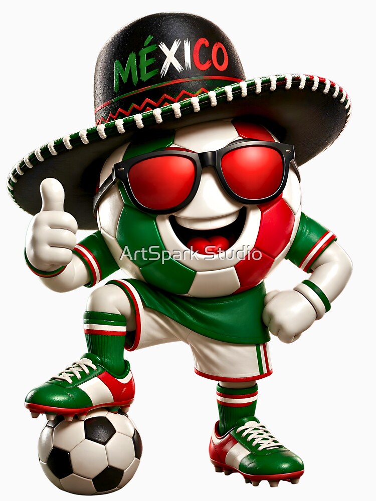 Mexico Soccer Mascot Funny Football Cartoon Graphic by ArtSpark Studio