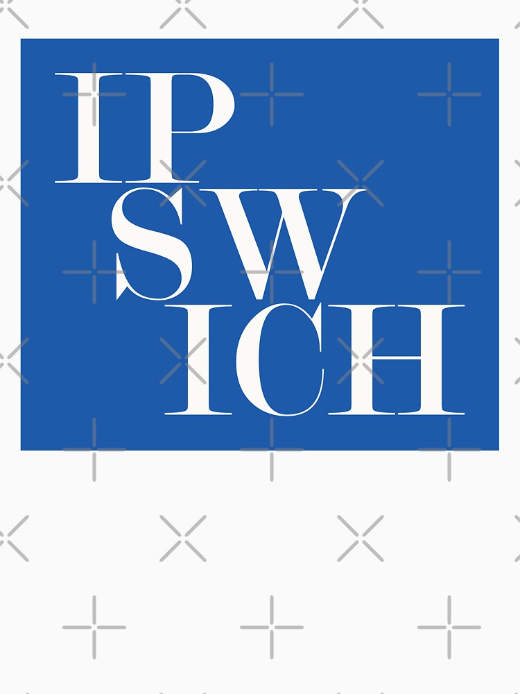 Ipswich UK Town Typography Minimalist Patriotic Travel Souvenir by kakarikihill