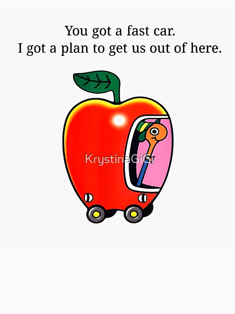 Fast Car Apple Vehicle Worm Driver Lowly Worm Richard Scarry Art by KrystinaGiGi