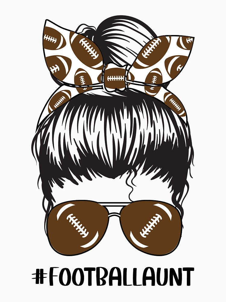 Football Aunt Messy Bun Auntie Soccer Sports by clothesy7