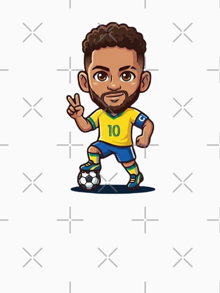 Cute MiniPop Brazil Soccer Star 10 - Chibi Football Fan Art by ZIKI VI
