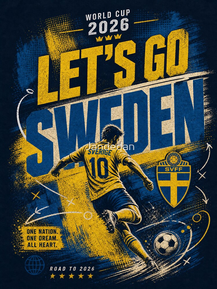 Let’s Go Sweden – World Cup 2026 Vintage Distressed Soccer Fan by Jandedan