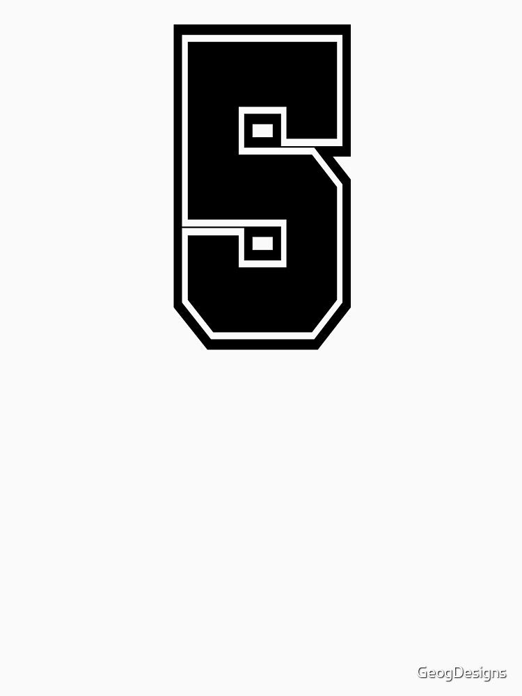 5 jersey number college style by GeogDesigns