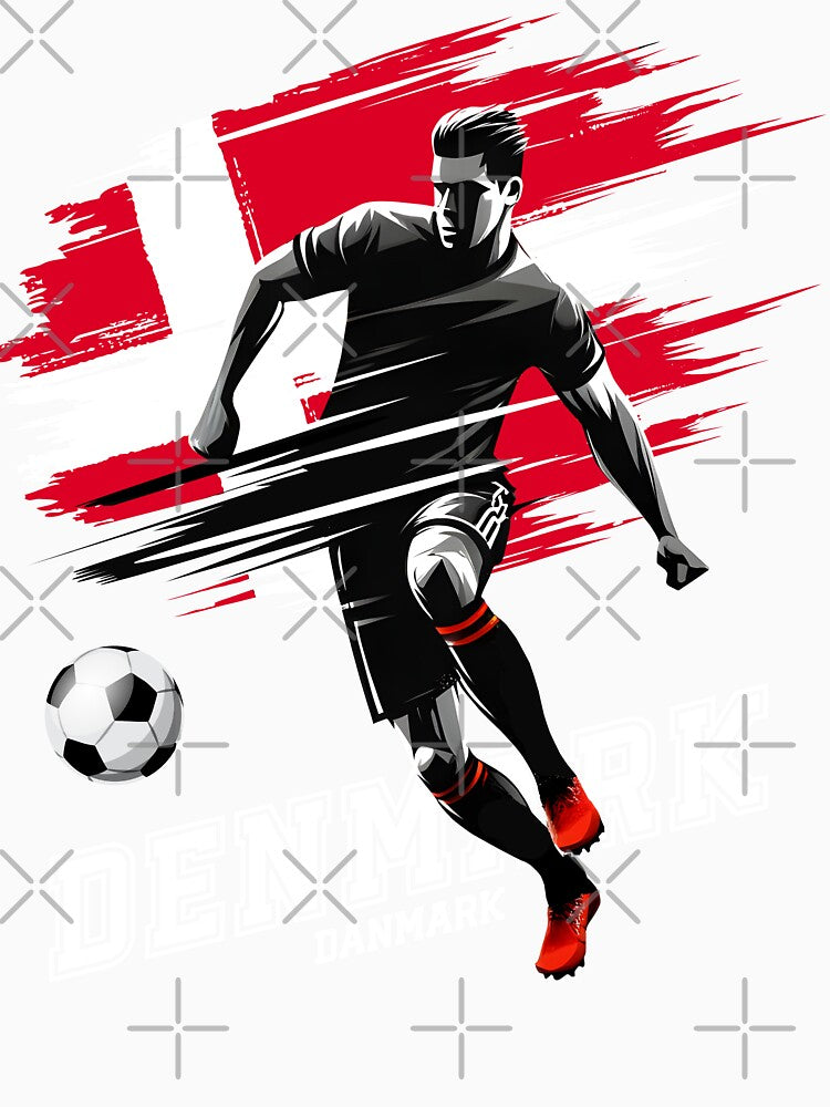 Football Soccer Denmark Danish Flag Banner Player Grunge by Infinitee8hirts