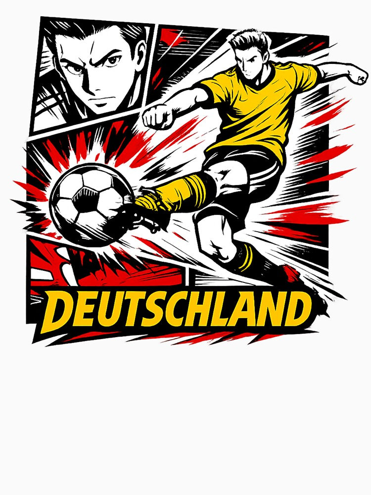 Germany Soccer Anime Streetwear – Deutschland Football Kick Graphic – Bold Street Style Sports Design by JonelCrafts