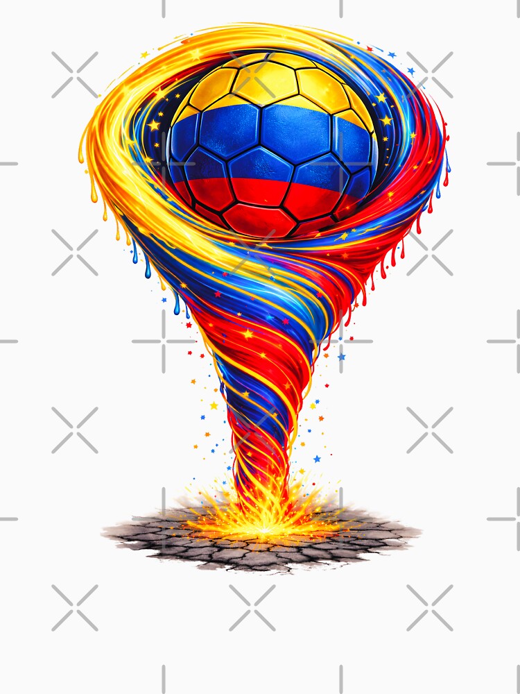 Colombia Soccer Tornado: Yellow Blue Red Vortex Art by FunToTheFullest