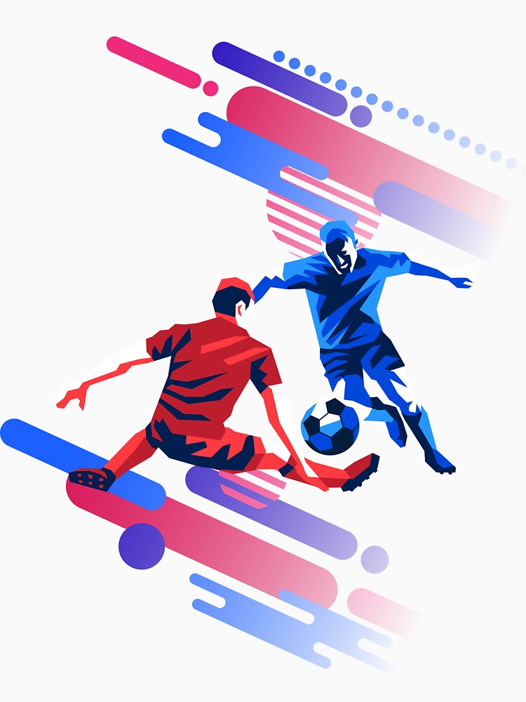 Geometric Soccer Duel Abstract Sports Graphic by E20STUDIO