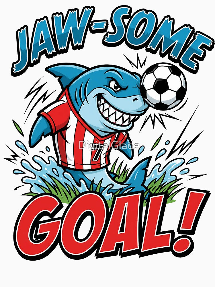 Jaw-some Goal! - Soccer Shark Mascot by DigitalGlade
