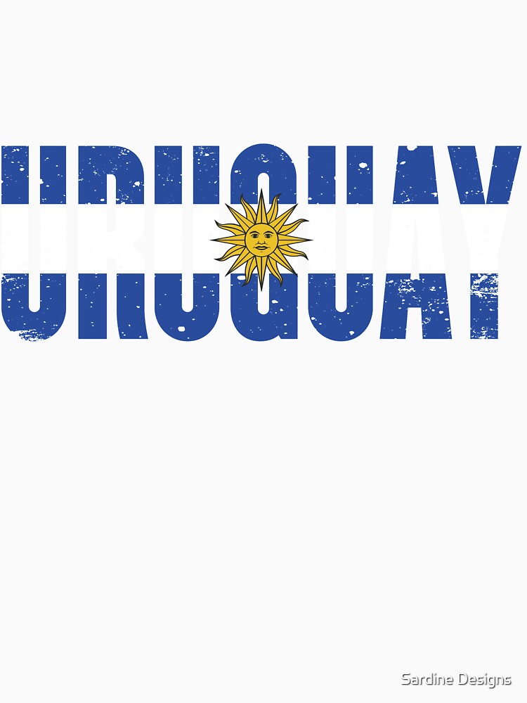 Uruguay Flag Soccer Jersey Style by Sardine Designs