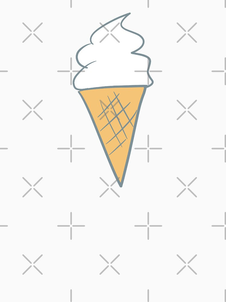 Soft-Serve Cartoon Style Vanilla 99 Ice Cream Pattern Brown background by Karen Ekdahl