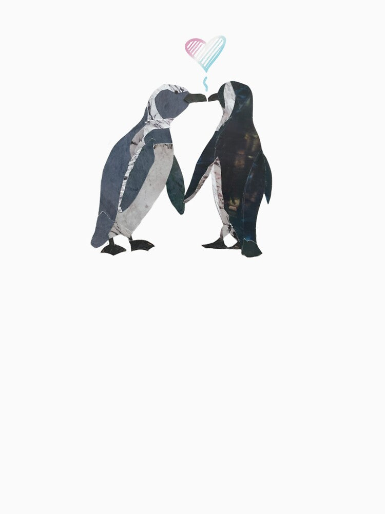 Collage Penguins in Love - Trans Flag by birchandbirdbk