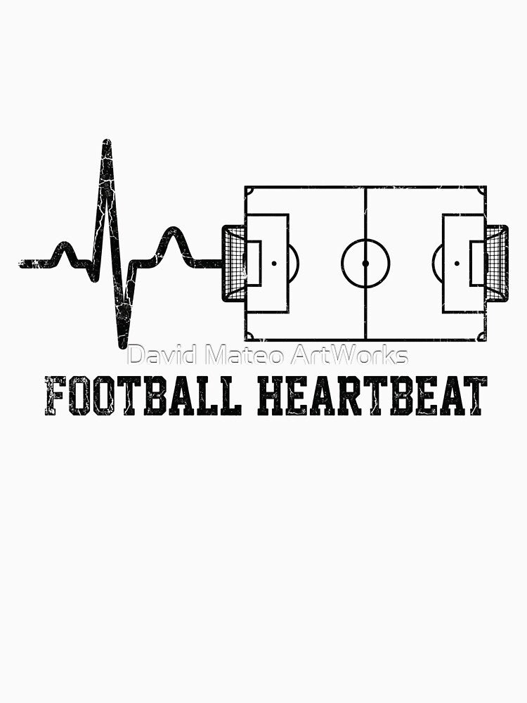 Football Heartbeat ECG Soccer Field — Minimalist Fan Design by David Mateo ArtWorks