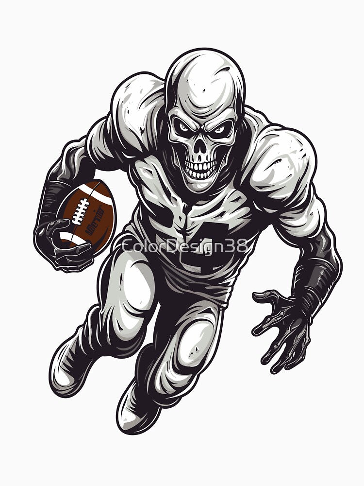 A skeleton playing American football by ColorDesign38