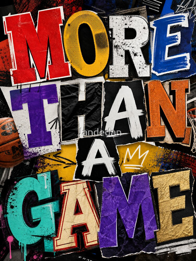 More Than A Game Typography, Colorful Letter Collage Design by Jandedan