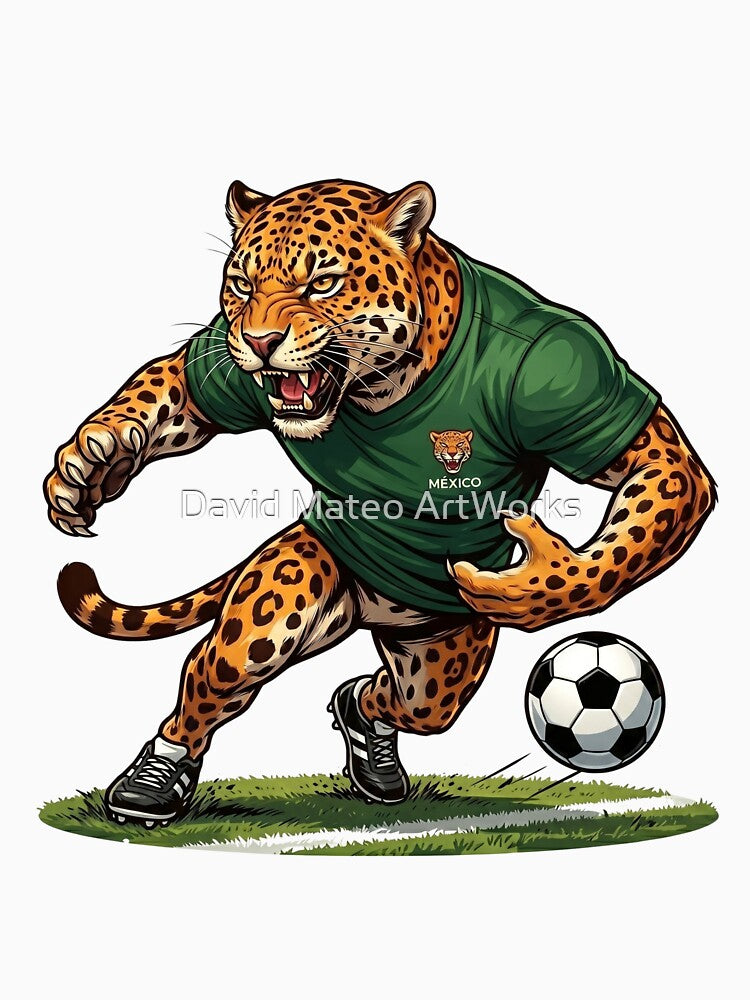 Mexico Jaguar — Football World Cup 2026 Cartoon Mascot by David Mateo ArtWorks