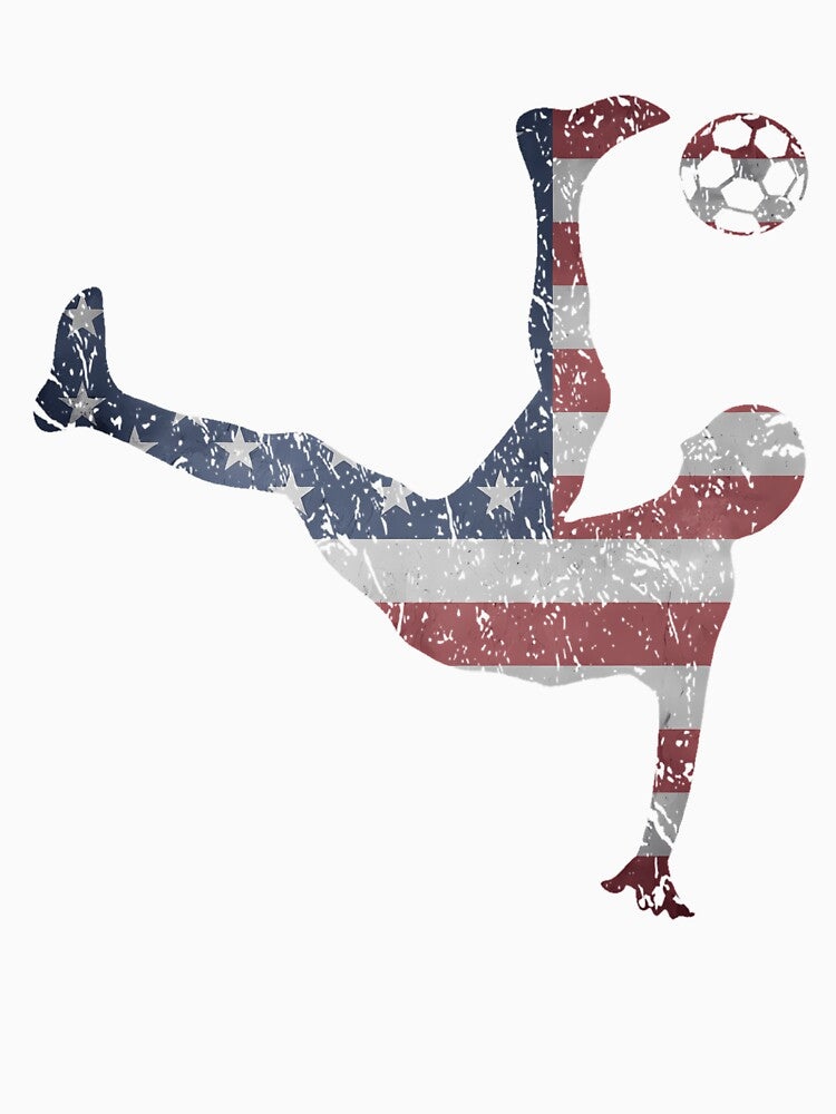Us National Team Bicycle Kick American Flag Soccer by geofretread