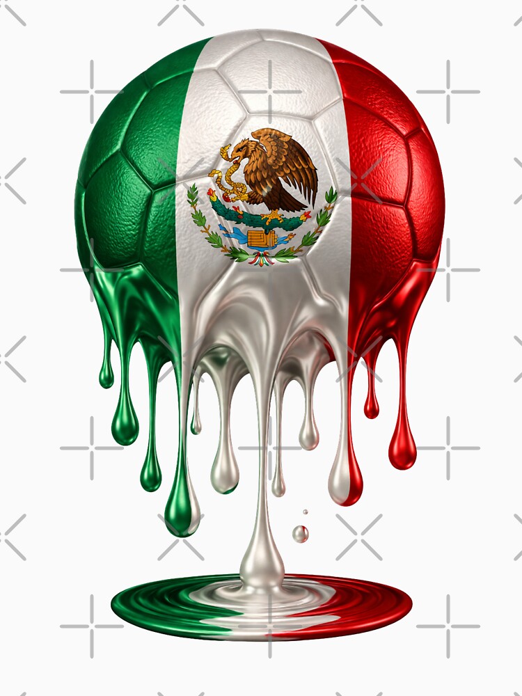 Mexico Soccer Ball Drip Melting Mexican Flag by FunToTheFullest