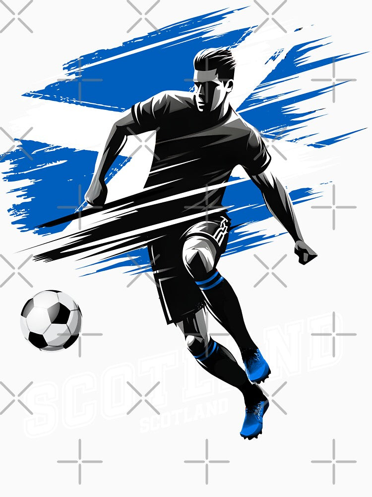 Football Soccer Scotland Scottish Flag Banner Player Grunge by Infinitee8hirts