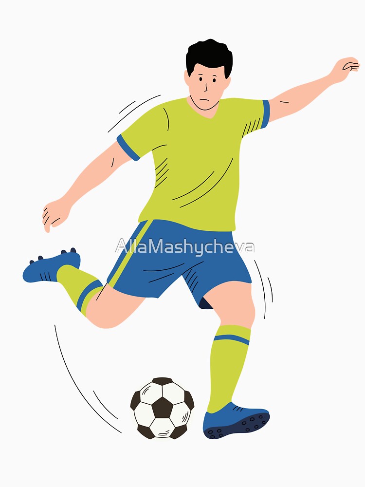 Dynamic Soccer Player Kicking Ball Illustration by AllaMashycheva