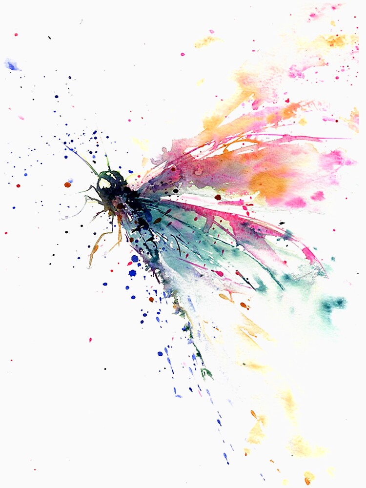 Dragonfly watercolor splashing by MatildaWatson