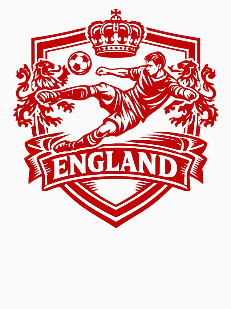 England Football Crest Kick Design | Vintage Soccer Badge | UK Football Fan Artwork by JonelCrafts