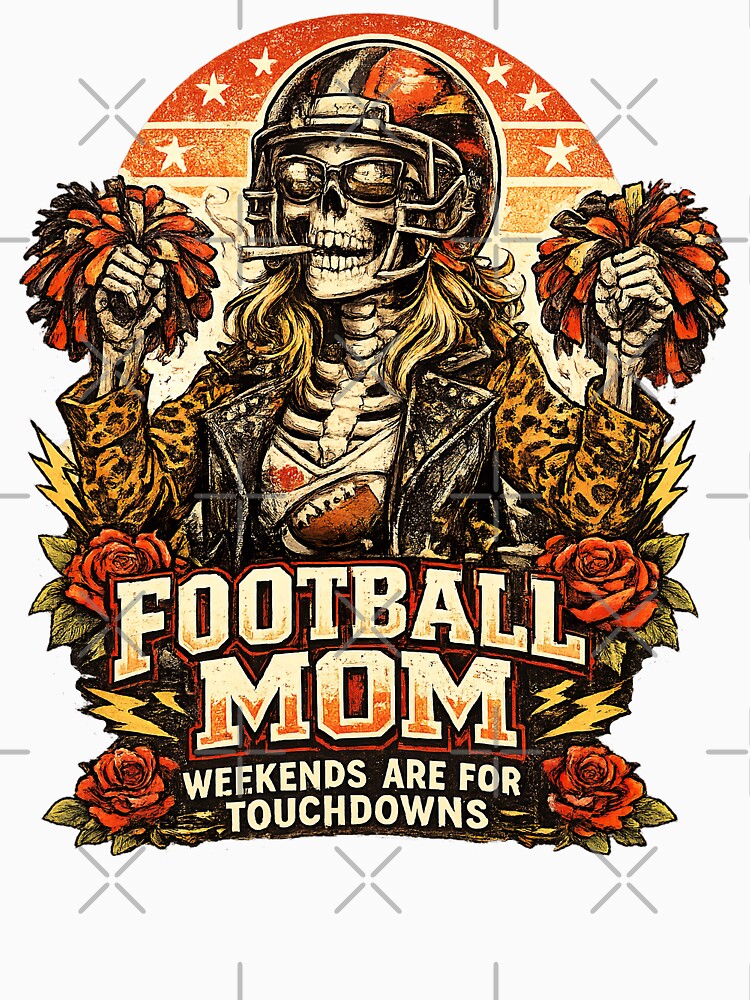 Football Mom, Retro Vintage Style Skull Mom by graphic-genie
