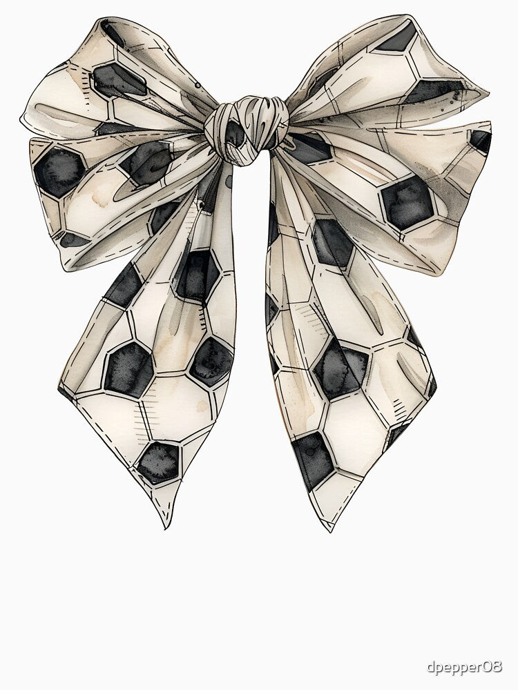 "Soccer Bow Shirt | Vintage Coquette Aesthetic Tee | Big Bow Soccer Girl T-Shirt | Cute Game Day Shirt | Retro Sporty Graphic Tee by 2Duckies
