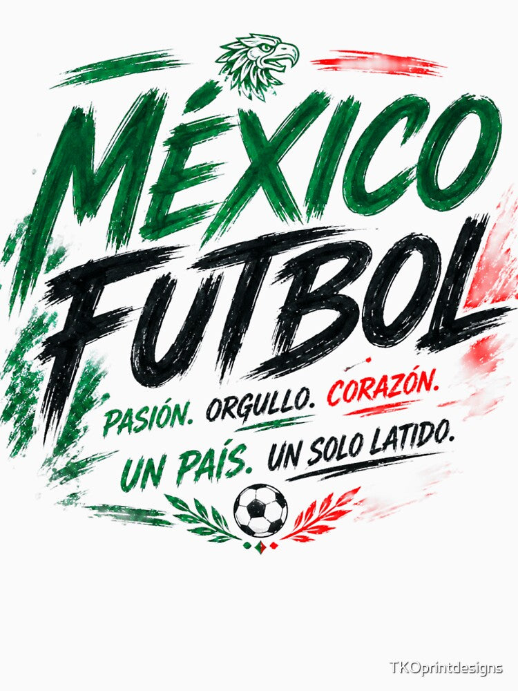 Mexico Football Typography Design | National Soccer Fan Graphic by TKOprintdesigns