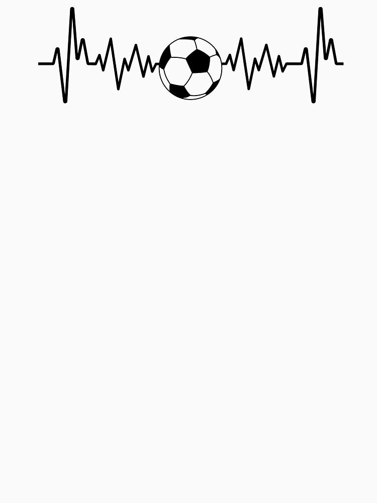 Soccer Heartbeat Line | Minimalist Football EKG Design for Players & Fans (Black Version) by Corvotypus