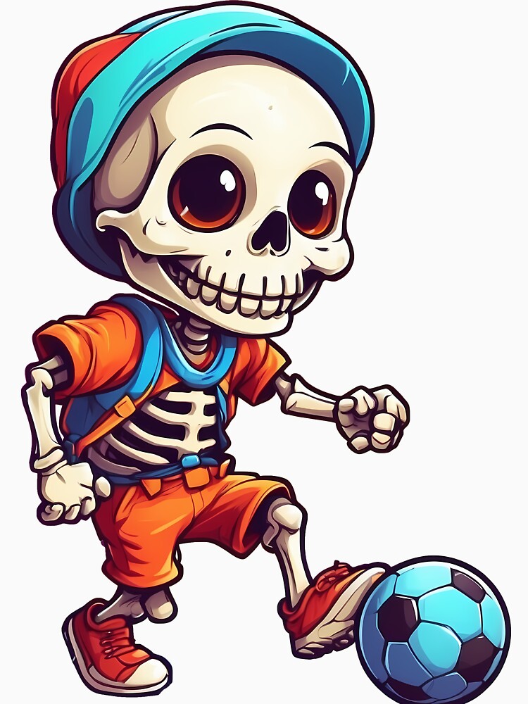 skull playing football by wplamkung