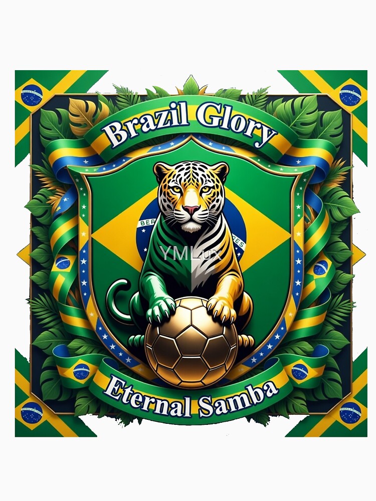 Jaguar Glory Brazil Tee, Eternal Rhythm Jaguar Drinkware, Flag Pride Crest Souvenir Gift by YMLux