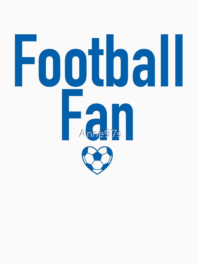 Football Fan Heart Typography Blue by Anne97s
