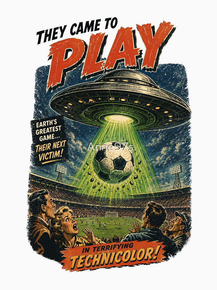 Retro Sci-Fi UFO Soccer Abduction by Anne97s
