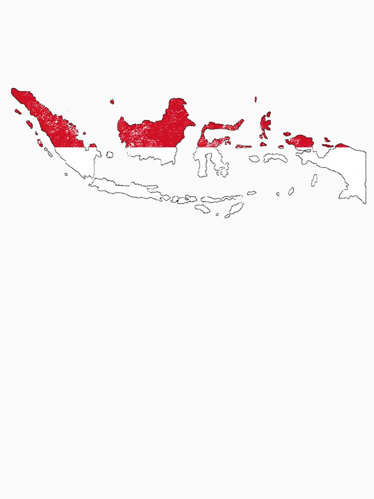 Indonesia Flag map tshirt distressed vintage by farhanhafeez