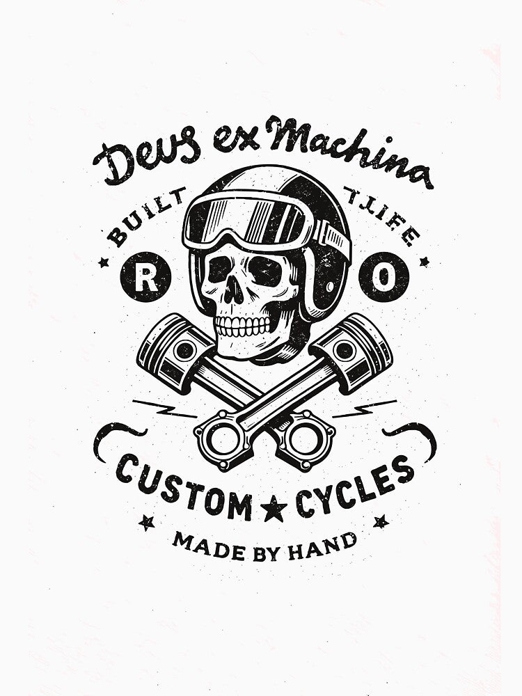 Deus Ex Machina Custom Cycles Skull T-Shirt by Matinez Pink