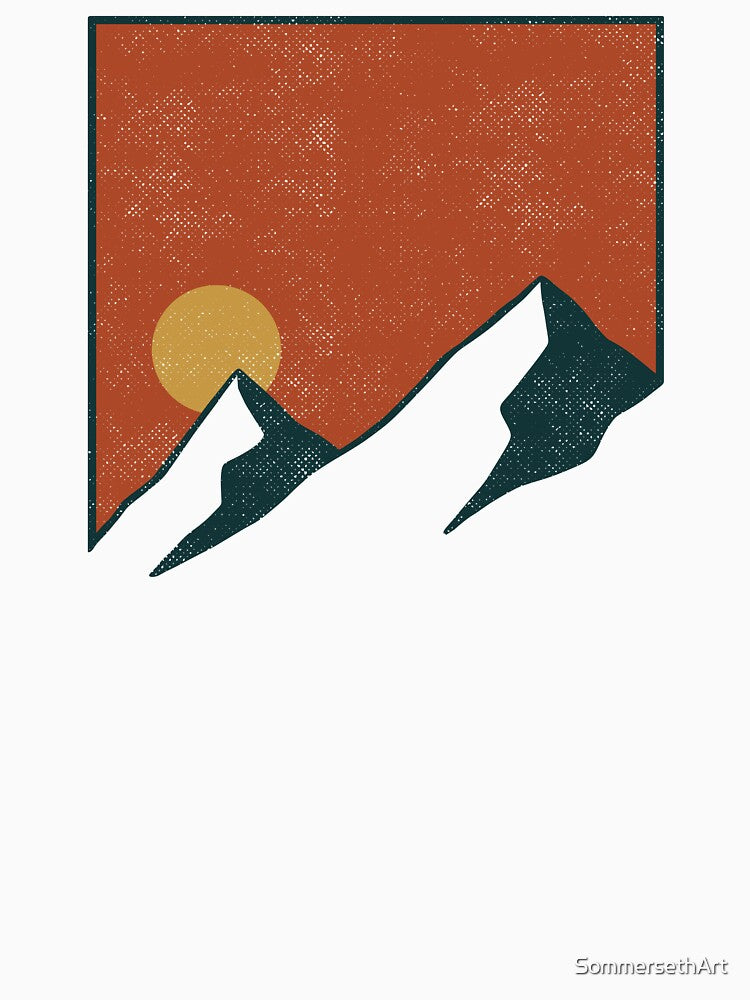 Vintage Mountainscape - Red Version by SommersethArt