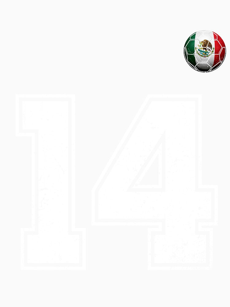 Number 14 Mexico Flag Football Fan by BernoNickel