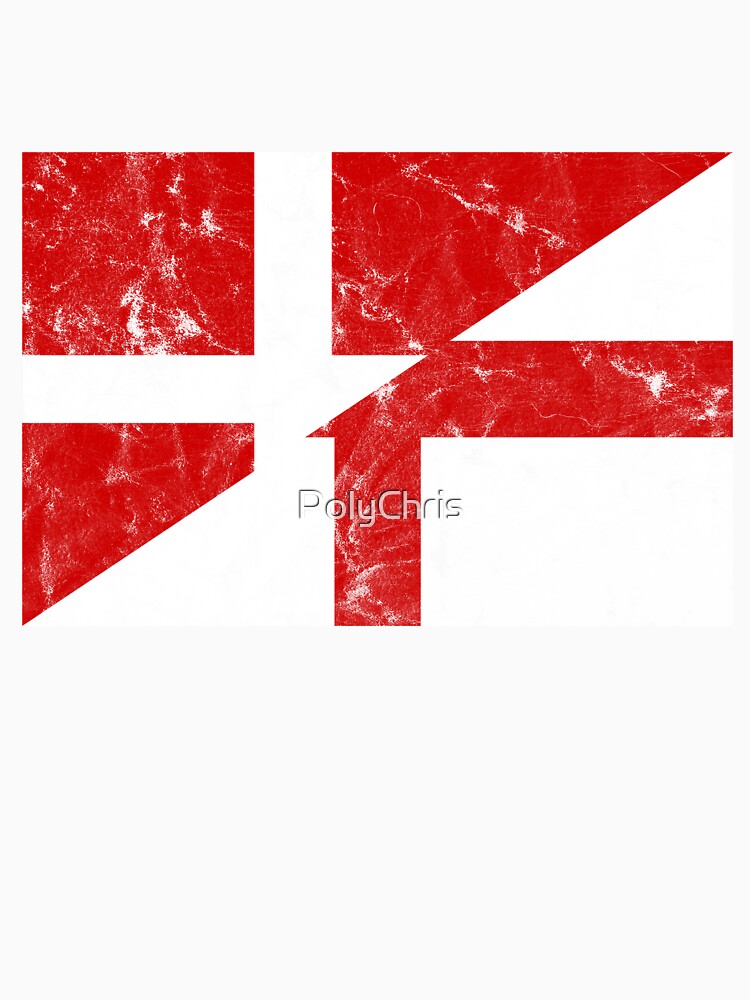 Distressed England Denmark Flag by Carl's Clothing