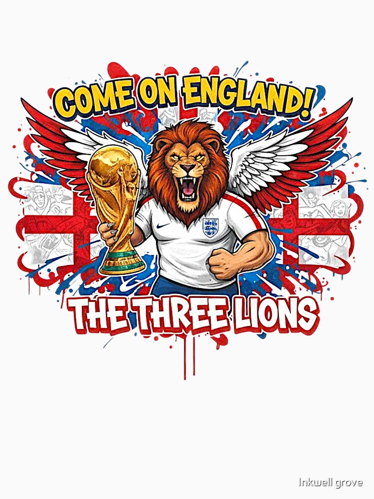 England World Cup Roar Design | The Three Lions Football Champion by Inkwell grove
