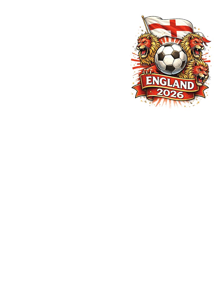England 2026 – Three Lions Shield Back Print Design by ZEBBEDE - Minimal Streetwear