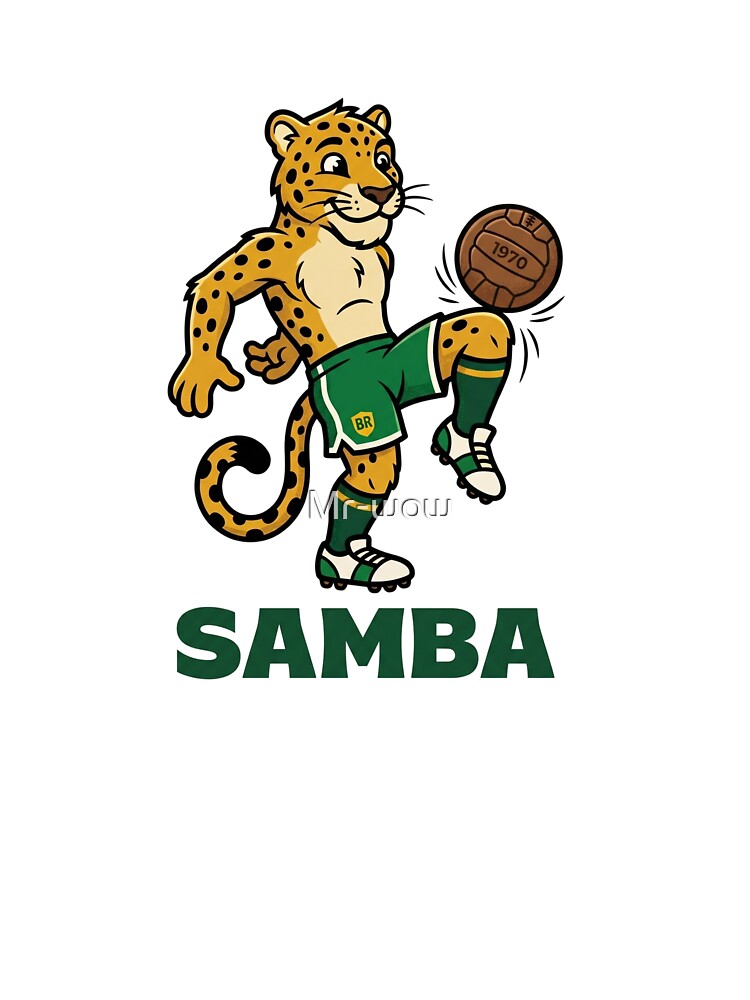 Retro Brazil Soccer Jaguar Premium Mascot Sticker by Mr-wow
