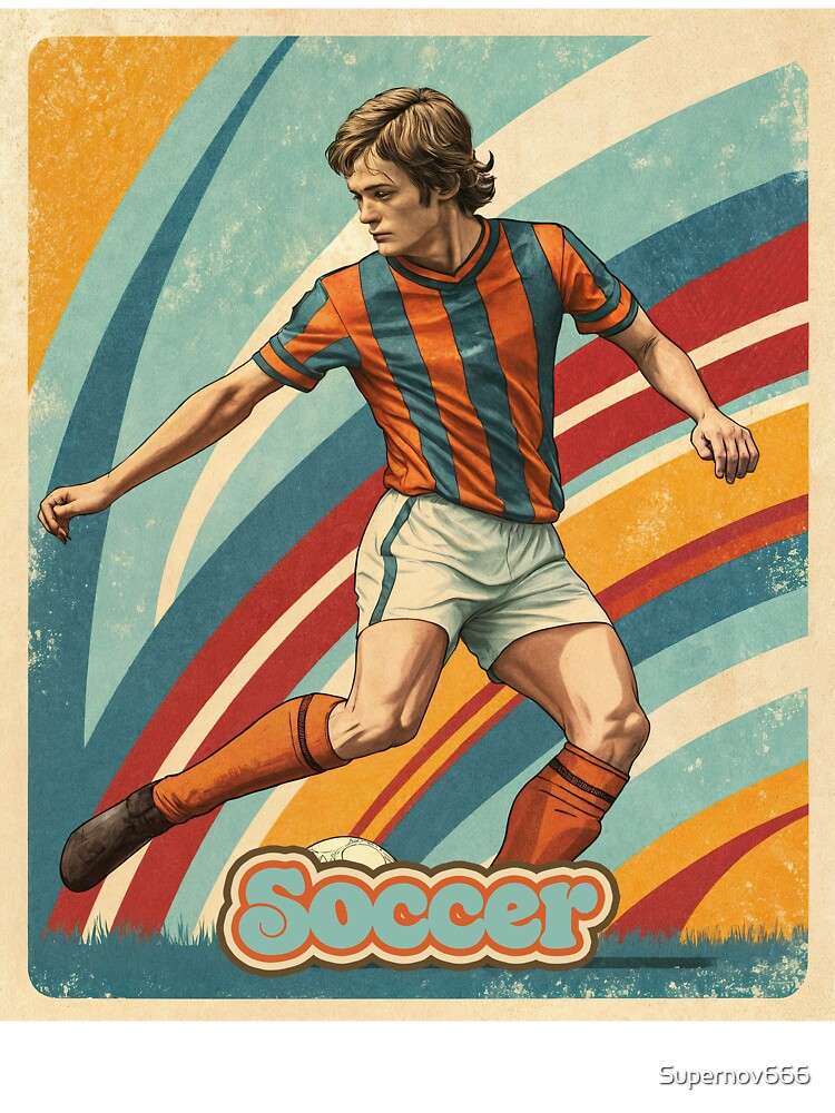 Retro Soccer Power: Vintage Athlete in Motion by ForeverPrintsOK