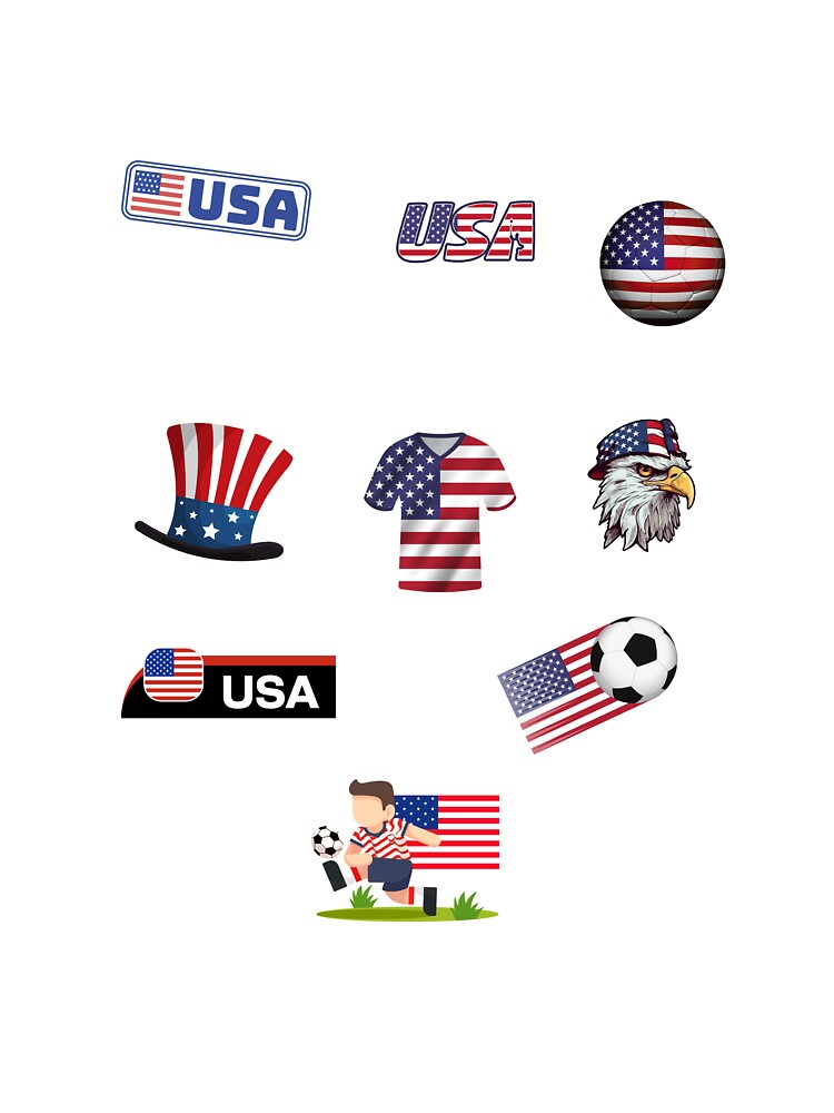USA Soccer Patriotic Sticker Pack by KAWAII STUDIO NB
