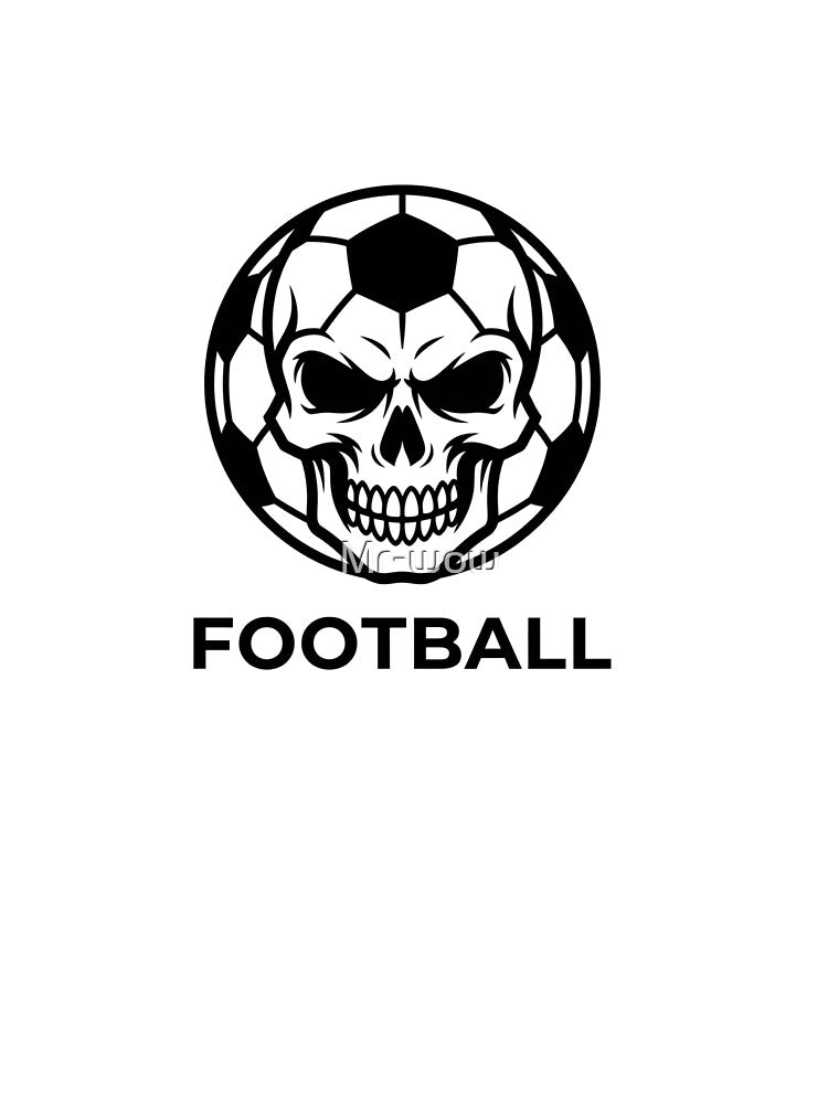 Fierce Soccer Skull Premium Minimalist Football Sticker by Mr-wow