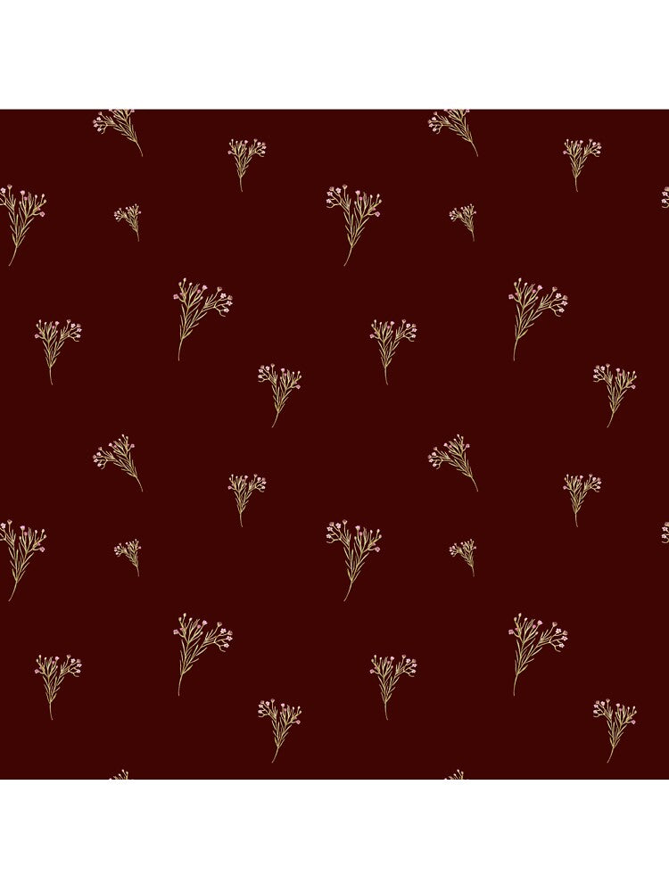 Branch pink flower floral pattern watercolor red by Yana Mustafina | Boho Soulful Designs