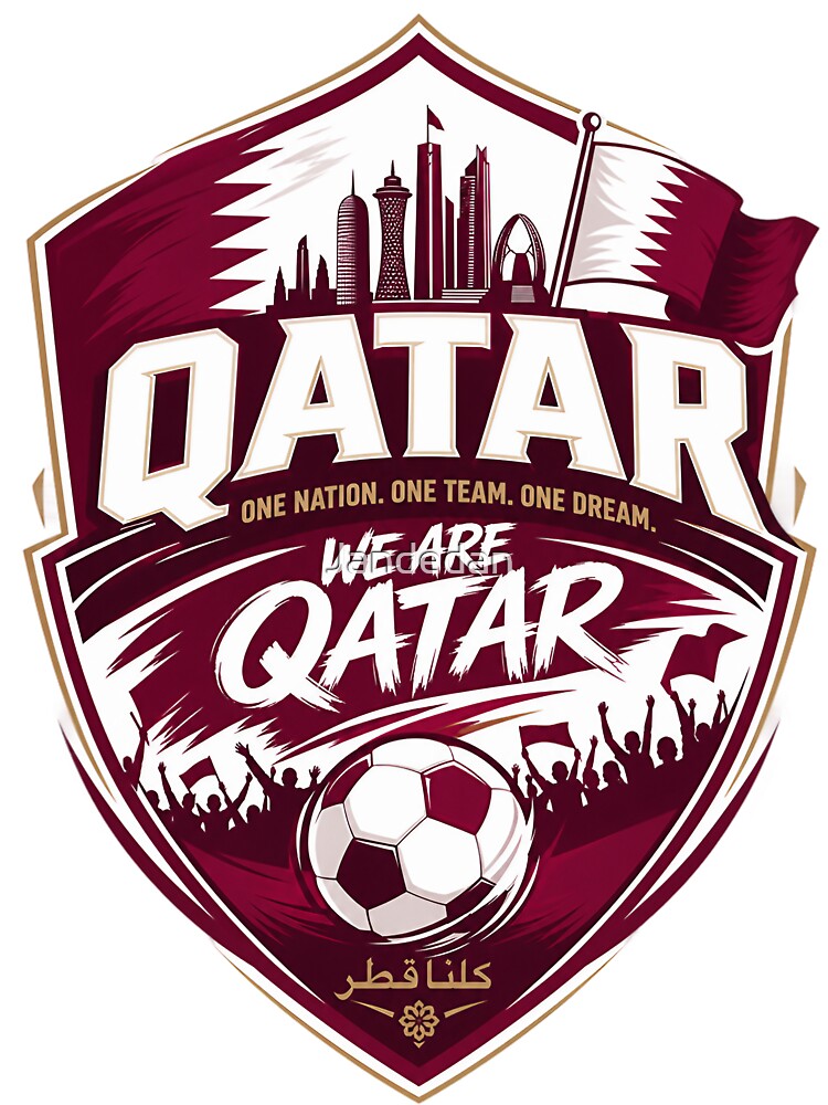 Qatar Football Emblem, National Team Soccer Badge by Jandedan